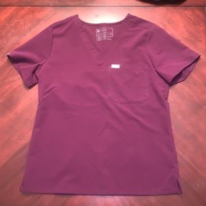 Figs Catarina scrub top Med deep purple